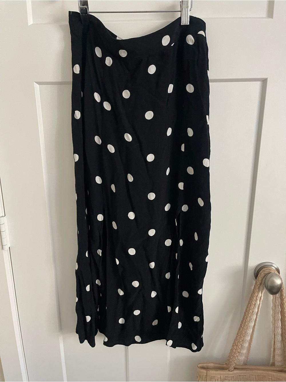 Black Polka Dot Midi Skirt - Classic Playful Style